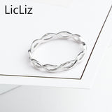 LicLiz 925 Sterling Silver Infinity Rings For Women Finger Twist Of Fate Cross Stackable Ring Band Hollow Braided Ring LR0468