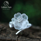 Lotus Fun 925 Sterling Silver Rings for Women Natural Handmade Fine Jewelry Flower in the Rain Open Engagement Ring for Female