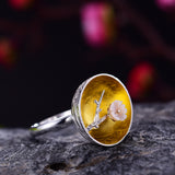 Lotus Fun Real 925 Sterling Silver Natural Handmade Fine Jewelry Flower Ring The Aroma of Wintersweet Rings for Women Bijoux