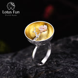 Lotus Fun Real 925 Sterling Silver Natural Handmade Fine Jewelry Flower Ring The Aroma of Wintersweet Rings for Women Bijoux