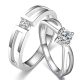 Love Diamond Ring 18K White Gold 0.10+0.30ct Diamond Handmade Wedding Bands Couple Set Genuine Gold Engagement Ring