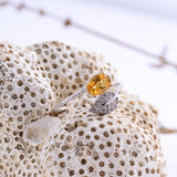 Lovely Leaf Natural Gemstone Citrine Rings For Women 925 Sterling Silver Wedding Engagement Jewelry Adjustable Fine Jewelry