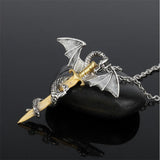 Luminous Jewelry Dragon Sword Pendant Necklace Game Of Throne Neck lace Glow In The Dark Anime Necklace For Men Christmas Gifts