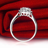 Luxury GIA Diamond Women Engagement Ring 0.5+0.23ct GIA Diamond Jewelry 18K White Gold Handmade Wedding Band