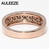 Luxury Real Brown Diamond Wedding Band Solid 14K 585 Rose Gold Natural Diamond Anniversary Ring Bands For Women Fine Jewelry