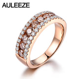 Luxury Real Brown Diamond Wedding Band Solid 14K 585 Rose Gold Natural Diamond Anniversary Ring Bands For Women Fine Jewelry