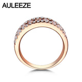 Luxury Real Brown Diamond Wedding Band Solid 14K 585 Rose Gold Natural Diamond Anniversary Ring Bands For Women Fine Jewelry