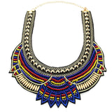 MANILAI Fashion Handmade Ethnic Choker Necklace Bib Collares Multicolor Beads Statement Necklaces Boho Jewelry Women Accessories