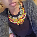MANILAI Fashion Handmade Ethnic Choker Necklace Bib Collares Multicolor Beads Statement Necklaces Boho Jewelry Women Accessories