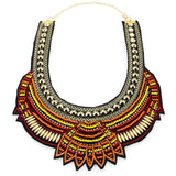 MANILAI Fashion Handmade Ethnic Choker Necklace Bib Collares Multicolor Beads Statement Necklaces Boho Jewelry Women Accessories