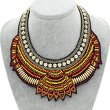 MANILAI Fashion Handmade Ethnic Choker Necklace Bib Collares Multicolor Beads Statement Necklaces Boho Jewelry Women Accessories