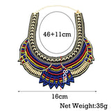 MANILAI Fashion Handmade Ethnic Choker Necklace Bib Collares Multicolor Beads Statement Necklaces Boho Jewelry Women Accessories