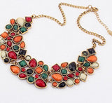 MINHIN New Popular 8 Colors Multicolor Big Pendant Clavicle Chain Necklace Women's Delicate Banquet Jewelry