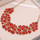 MINHIN New Popular 8 Colors Multicolor Big Pendant Clavicle Chain Necklace Women's Delicate Banquet Jewelry