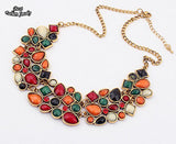 MINHIN New Popular 8 Colors Multicolor Big Pendant Clavicle Chain Necklace Women's Delicate Banquet Jewelry