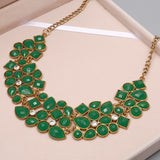 MINHIN New Popular 8 Colors Multicolor Big Pendant Clavicle Chain Necklace Women's Delicate Banquet Jewelry
