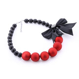 Match-Right Necklace Simulated Pearl Statement Necklaces Trendy Jewelry Necklace Women with Fabric Tie Accessories SP213