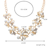 Match-Right Simulated Pearl Necklaces & Pendants  Leaves Statement Necklace Women Collares Ethnic Jewelry for Personalized Gifts