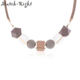 Match-Right Women Necklace Statement Necklaces & Pendants Wood Beads Necklace For Women Jewelry MX012