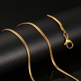 Meaeguet 20inch Gold-color Stainless Steel Chain Necklace For Men Women Snake/Box/Hanging/Curb/Flat/Twist Chain Wide 3mm/6mm