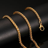 Meaeguet 20inch Gold-color Stainless Steel Chain Necklace For Men Women Snake/Box/Hanging/Curb/Flat/Twist Chain Wide 3mm/6mm