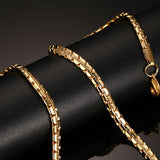 Meaeguet 20inch Gold-color Stainless Steel Chain Necklace For Men Women Snake/Box/Hanging/Curb/Flat/Twist Chain Wide 3mm/6mm