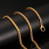 Meaeguet 20inch Gold-color Stainless Steel Chain Necklace For Men Women Snake/Box/Hanging/Curb/Flat/Twist Chain Wide 3mm/6mm