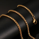Meaeguet 20inch Gold-color Stainless Steel Chain Necklace For Men Women Snake/Box/Hanging/Curb/Flat/Twist Chain Wide 3mm/6mm