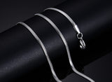 Meaeguet Classic Stainless Steel Silver Color Link Chain Necklace Snake/Box/Hanging/Curb/Flat/Twist Chain 24inch
