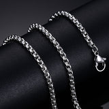 Meaeguet Classic Stainless Steel Silver Color Link Chain Necklace Snake/Box/Hanging/Curb/Flat/Twist Chain 24inch
