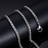 Meaeguet Trendy 20inch Silver Color Stainless Steel Link Chain Necklace For Men Snake/Box/Hanging/Curb/Flat/Twist Chain