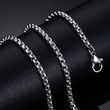 Meaeguet Trendy 20inch Silver Color Stainless Steel Link Chain Necklace For Men Snake/Box/Hanging/Curb/Flat/Twist Chain