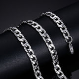 Meaeguet Trendy 20inch Silver Color Stainless Steel Link Chain Necklace For Men Snake/Box/Hanging/Curb/Flat/Twist Chain