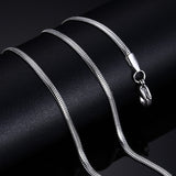 Meaeguet Trendy 20inch Silver Color Stainless Steel Link Chain Necklace For Men Snake/Box/Hanging/Curb/Flat/Twist Chain