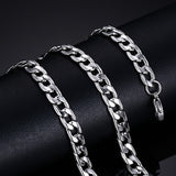 Meaeguet Trendy 20inch Silver Color Stainless Steel Link Chain Necklace For Men Snake/Box/Hanging/Curb/Flat/Twist Chain