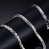 Meaeguet Trendy 20inch Silver Color Stainless Steel Link Chain Necklace For Men Snake/Box/Hanging/Curb/Flat/Twist Chain