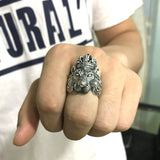 Men's Ring 925 Sterling Silver Crown Lion New Trendy Finger Cool Animal Original Fine Jewelry Luxury Gift for Boyfriend Male