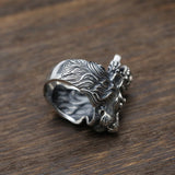 Men's Ring 925 Sterling Silver Crown Lion New Trendy Finger Cool Animal Original Fine Jewelry Luxury Gift for Boyfriend Male