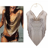 Metal Mesh Body Chain Maxi Jewelry Shiny Sequins Bra Body Jewelry  Women bodychain big statement jewelry