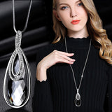 Meyfflin Long Necklaces & Pendants for Women Collier Femme Geometric Statement Colar Maxi Fashion Crystal Jewelry Bijoux 2018