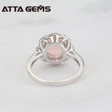 Morganite 925 Sterling Silver Women 3.55 Carats Morganite Silver Ring For Women Fine Jewelry Ring For Party Beryl Morganite Ring
