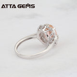 Morganite 925 Sterling Silver Women 3.55 Carats Morganite Silver Ring For Women Fine Jewelry Ring For Party Beryl Morganite Ring