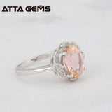 Morganite 925 Sterling Silver Women 3.55 Carats Morganite Silver Ring For Women Fine Jewelry Ring For Party Beryl Morganite Ring