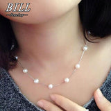 N981 Womens Jewellery Colliers Chain Simulated Pearls Necklace Bridal Jewelry Necklaces Female White Wedding Gifts Collares