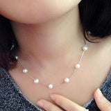 N981 Womens Jewellery Colliers Chain Simulated Pearls Necklace Bridal Jewelry Necklaces Female White Wedding Gifts Collares