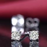 Natural Diamond Earring GVBORI 18K White Gold Earrings For Women Wedding/Engagement Gift Fine Jewelry Free Shipping GIC