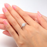 Natural Diamond Engagement Ring 0.1+0.16ct Diamond Jewelry for Women Handmade Wedding Band 18K White Gold