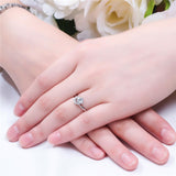 Natural GIA Diamond Engagement Ring for Women 18K White Gold 0.7+0.064ct H/SI1/Ex GIA Diamond 4-claw Wedding Band