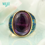 Natural amethyst silver ring, big oval 13mm*18mm, deep purple color with a little inclusion, special and fashion