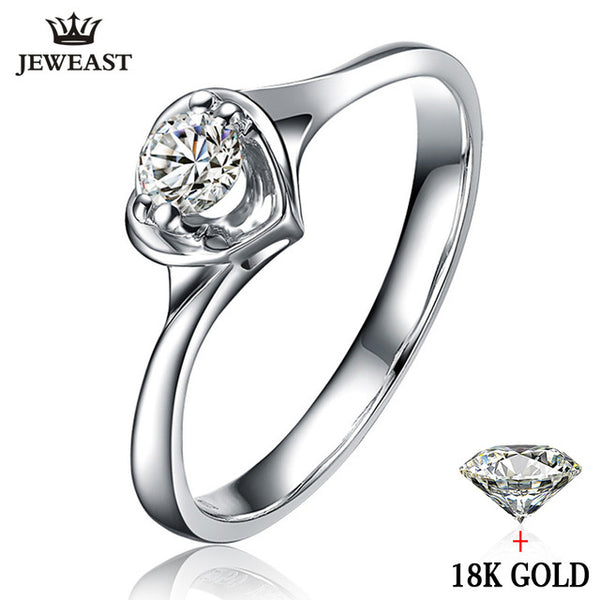 Natural diamond Ring 18k Gold Wedding Female Propose Engagement Anniversary Custom 2017 New Hot Sale Women 100% Good Party